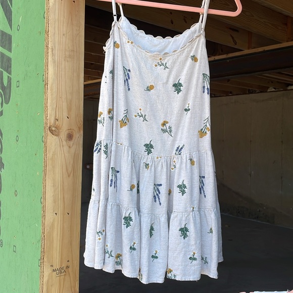 Long embroidered linen and flax tank - Picture 6 of 8